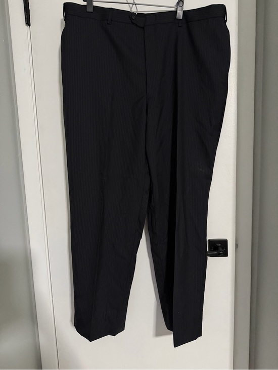 None Other - Men's Black Pinstripe Dress Pants